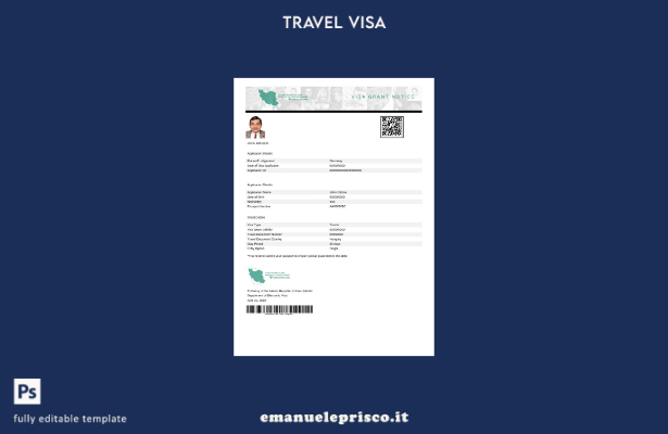 stile verificato Iran e visto in modello Word e Pdf